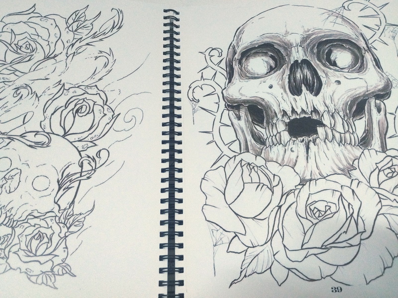 libro cuaderno plantilla tatuaje 1u